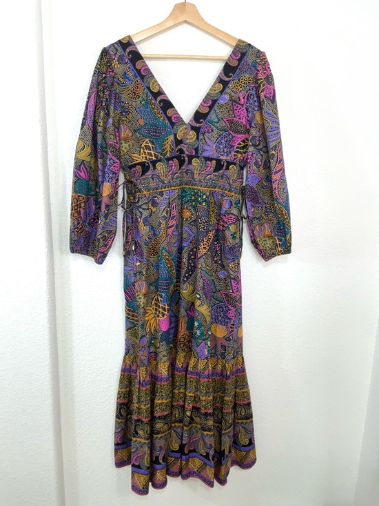 Anthropologie Dresses & Skirts - Anthropologie Multicolor Paisley V-Neck Maxi Dress - Purple & Teal Accents
